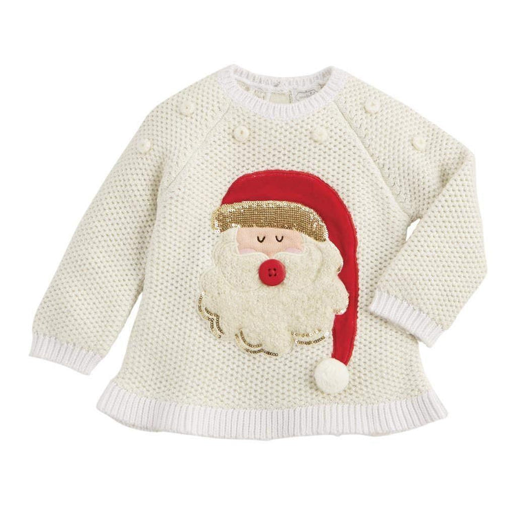 Mud Pie - Girls Santa Claus Ivory Christmas Sweater - Charlarue Kids Retail