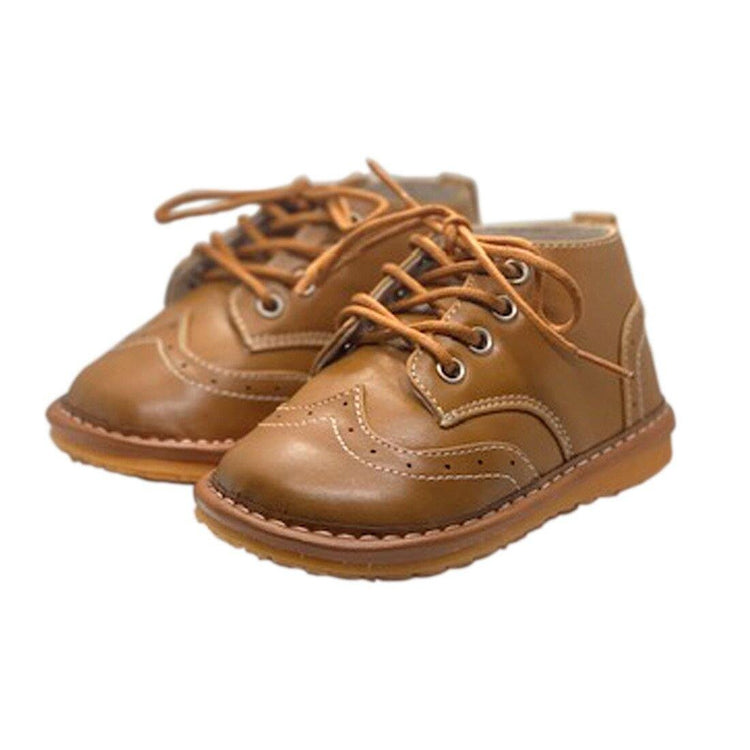 Squeaker Sneakers - Wynn Wing Tip Boots - Toddler Boy Shoes