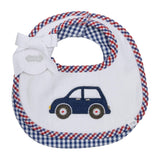 Mud Pie - Transportation Theme Set of 2 Baby Bibs - Car & Gingham - Charlarue Kids Retail