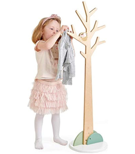 Tender Leaf Toys - Forest Coat Stand for Kids Room - High-Grade Wooden Tree Coat Rack Stand for Kids Clothing - Super Easy Assembly