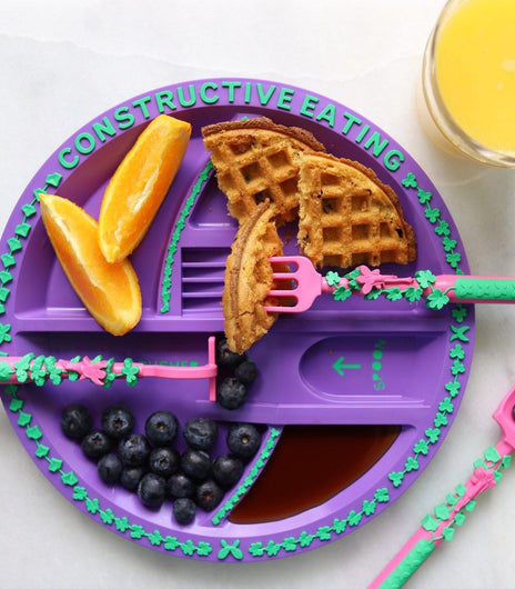 Constructive Eating - Interactive Childrens Plate - Fairy Garden Theme - Charlarue Kids Retail