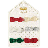 Mudpie Velvet And Glitter Bows, Red, Small