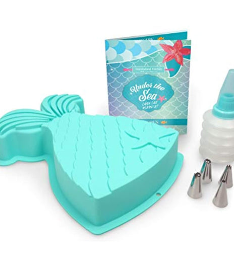 Handstand Kitchen - Kid Safe Cake Baking & Decorating Set - Under the Sea Mermaid