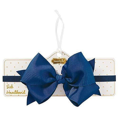 Mud Pie - Light Navy Blue Headband With Hair Bow - Charlarue Kids Retail