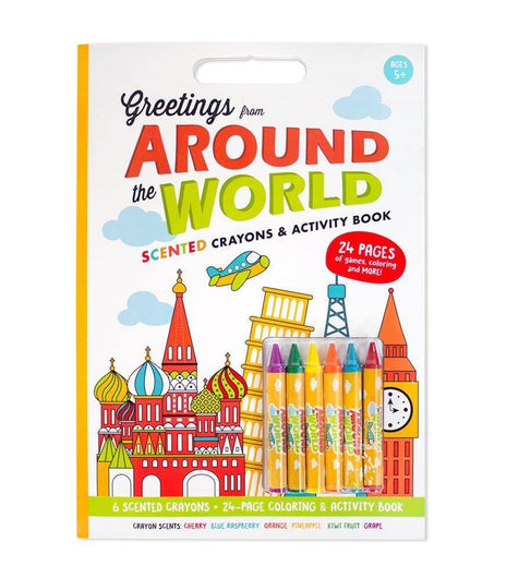Scentco - Around the World Activity Book With Gourment Scented Crayons - Charlarue Kids Retail