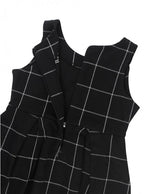 RuffleButts: Black & White Windowpane Ponte Knit Dress For Girls - Charlarue Kids