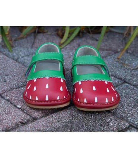 Squeaker Sneakers - Salini Strawberry Mary Janes - Toddler Girls - Charlarue Kids Retail
