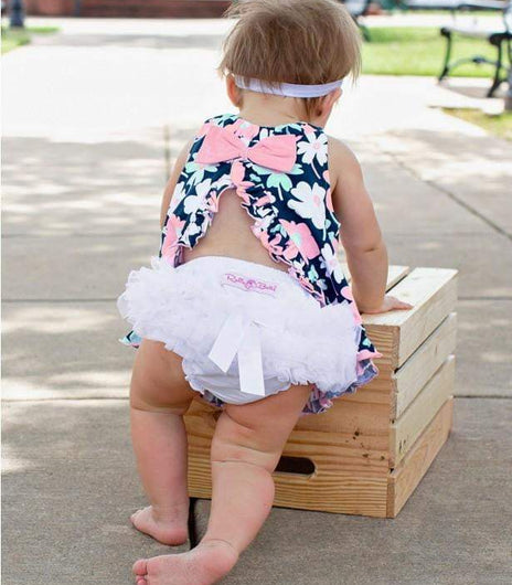 Rufflebutts - Midnight Petals Knit Ruffle Swing Top Baby Girl 0-3m