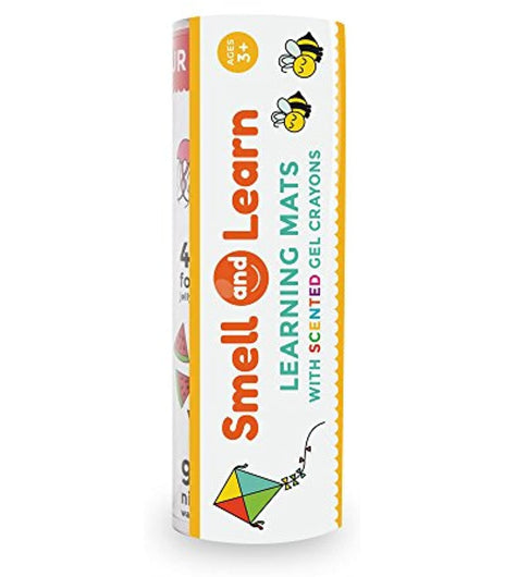 Scentco - Educational Numbers & Letters Learning Mat & (4ct) Scented Washable Gel Crayons