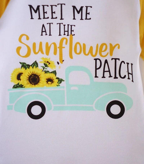 Meet Me At The Sunflower Patch Raglan Shirt Yellow