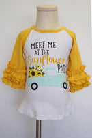 Meet Me At The Sunflower Patch Raglan Shirt Yellow